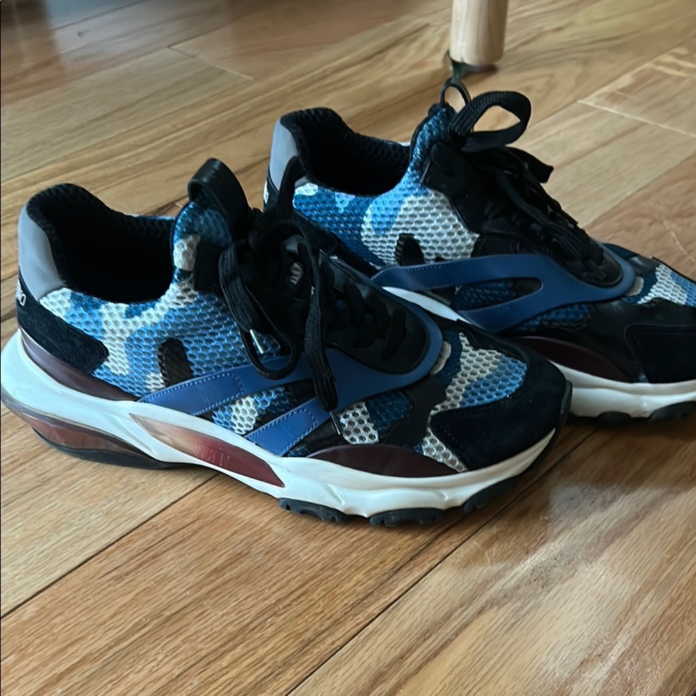 Kids Blue and Black Sneakers